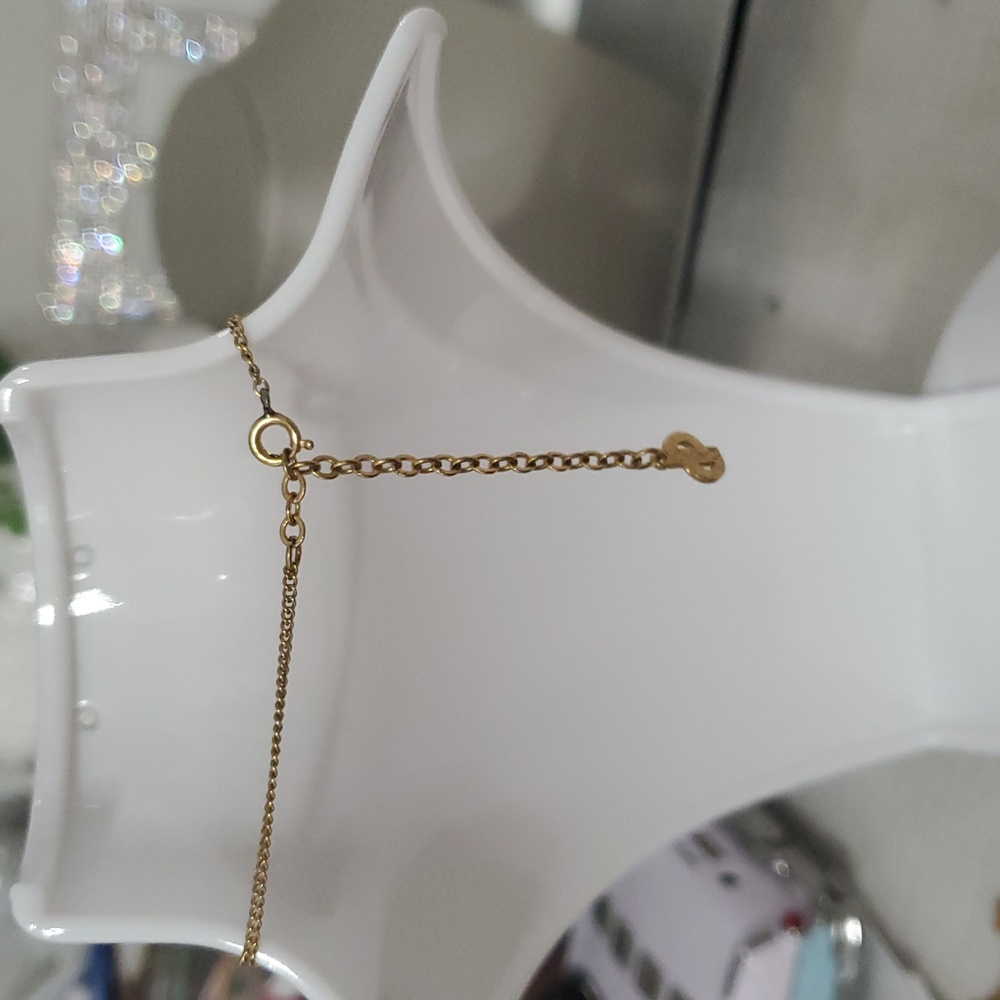 🇨🇵Christian Dior Logo Pendant Gold Pladed Necklace - Picture 6 of 15